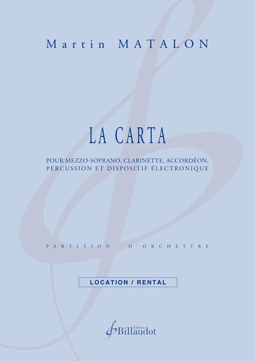 La carta pour ensemble instrumental et dispositif électronique Visuell